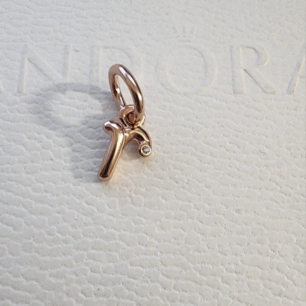 Pandora Letter R Script Alphabet Dangle Charm - Picture 2 of 6